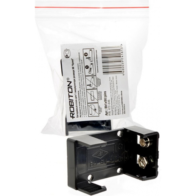 Отсек для элементов питания ROBITON Bh1x9V/pins с выводами для пайки PK1 19722 Отсек для элементов питания ROBITON Bh1x9V/pins с выводами для пайки PK1 19722